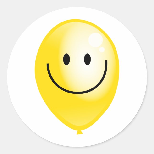 Sticker Rond Balloon de Smilie Jaune (Devant)