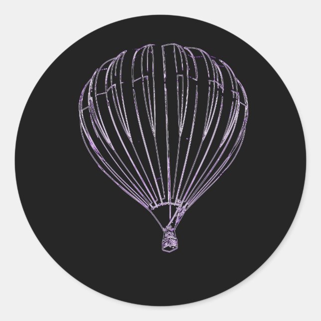 Sticker Rond Balloon mauve esquissé (Devant)