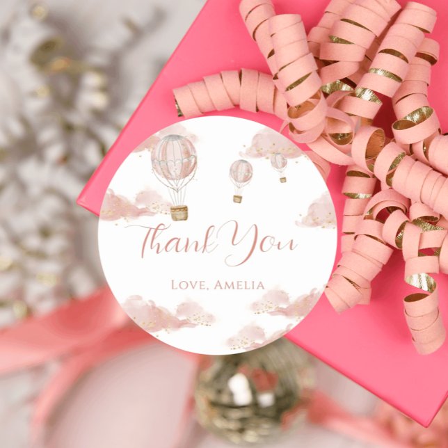 Sticker Rond Balloon rose Magic Gold Parties scintillant Annive (Créateur téléchargé)