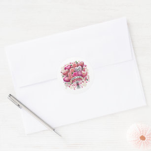 Sticker Rond Balloons de fleurs mignons pour la douche de la ma