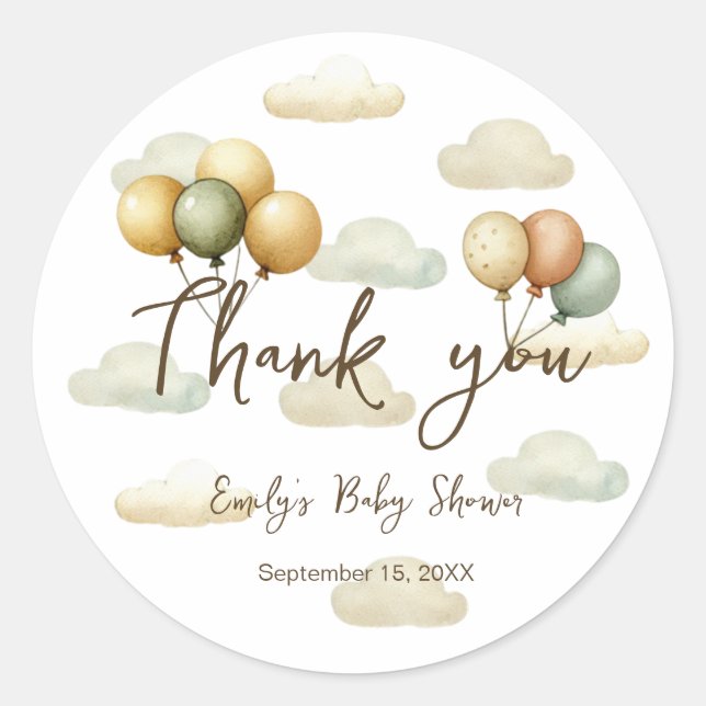 Sticker Rond Balloons flottants Aventures Merci (Devant)