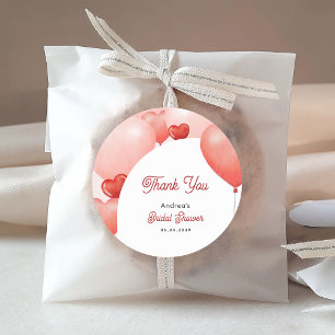 Sticker Rond Balloons Roses et Roses Fête de la Saint-Valentin 