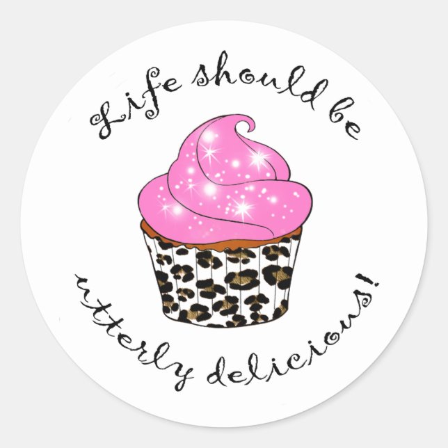 Sticker Rond Ballotin Cupcake (Devant)
