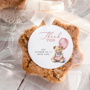 Sticker Rond Ballotte minimaliste Baby shower moderne Merci