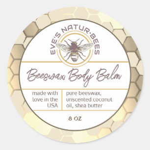 Sticker Rond Balme Corps Fabriqué Avec Amour Honeypeb Bee Lip B