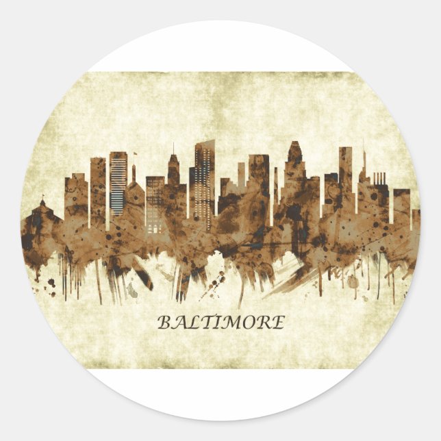 Sticker Rond Baltimore Maryland (Devant)