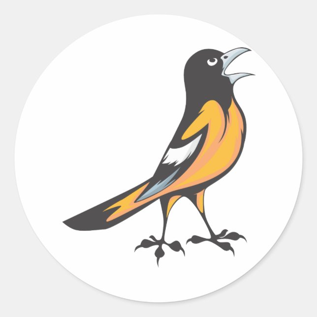 Sticker Rond Baltimore Oriole Bird (Devant)