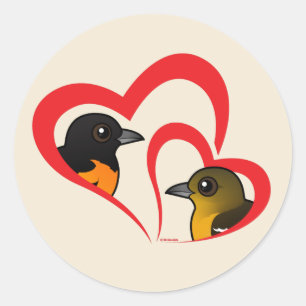 Sticker Rond Baltimore Oriole Love