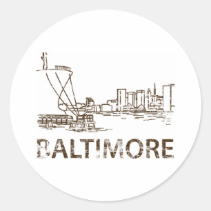 Sticker Rond Baltimore vintage