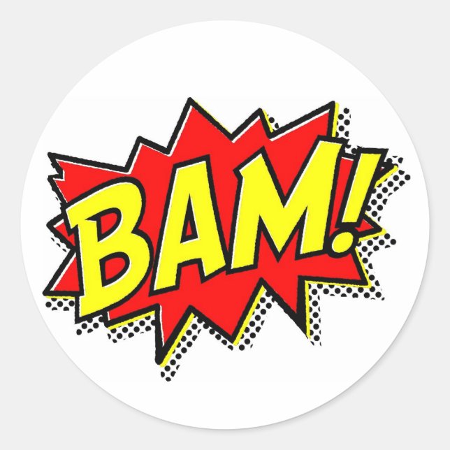 STICKER ROND BAM COMICBOOK SONS ACTIONS LOUD COMICS CARTOONS (Devant)