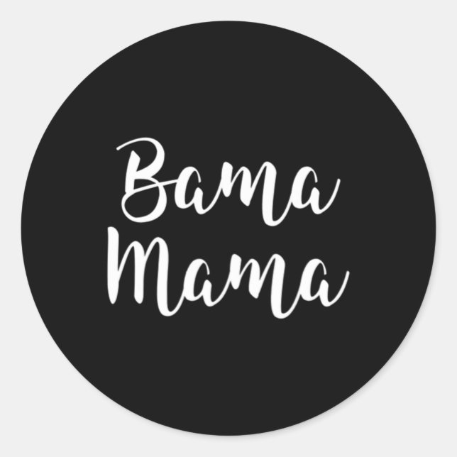Sticker Rond Bama Mama Maman Football Cadeau Alabama Sports (Devant)