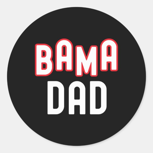 Sticker Rond Bama Papa Alabama Sports Famille Alabama Sud (Devant)
