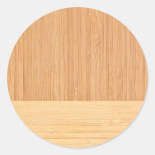 Sticker Rond Bamboo border Wood Grain Look