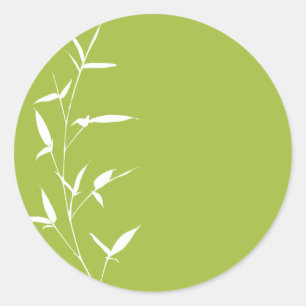 Sticker Rond Bamboo Silhouette Arrière - plan Modèle vert