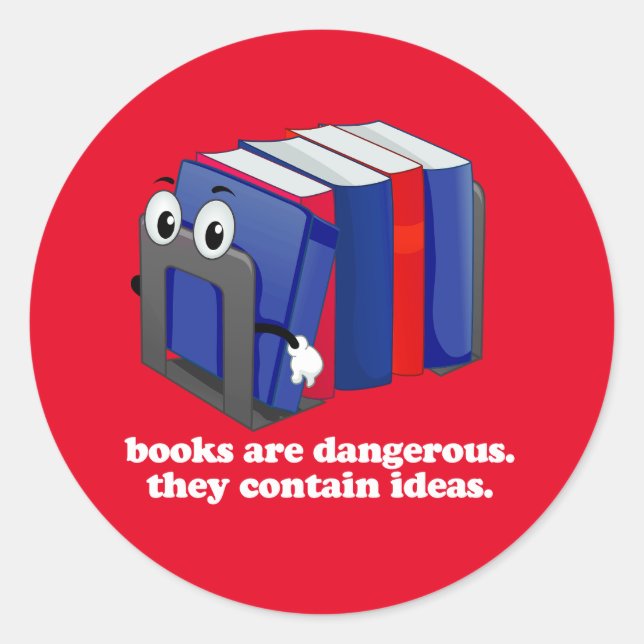 Sticker Rond Ban Bigots Not Books (Devant)