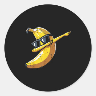 Sticker Rond Banana Dab Sungles Cute Fruit Dance Boys Enfants H