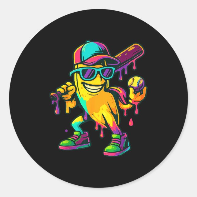 Sticker Rond Banana Shirt Funny Banana Drip Graphic Kids Boys G (Devant)