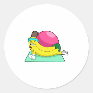 Sticker Rond Banane au yoga Fitness