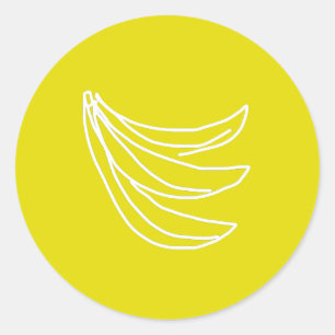 Sticker Rond Banane heureuse jaune funeste