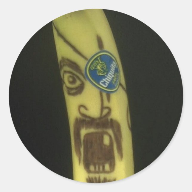Sticker Rond Banane pirate (Devant)