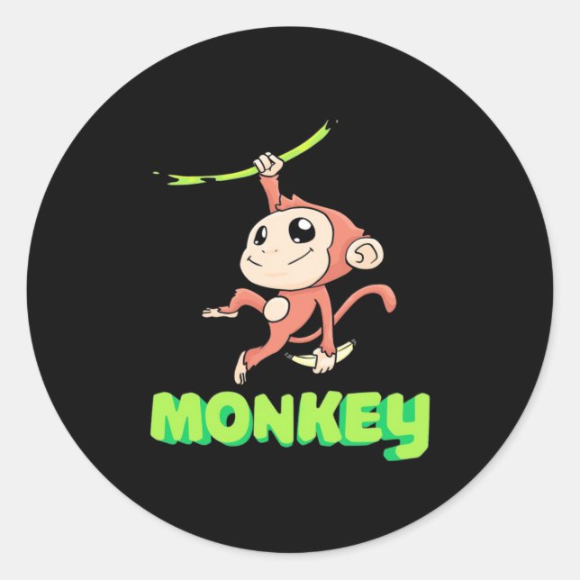 Sticker Rond Banane singe (Devant)