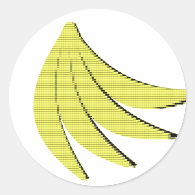 Sticker Rond Bananes à 8 bits (Devant)