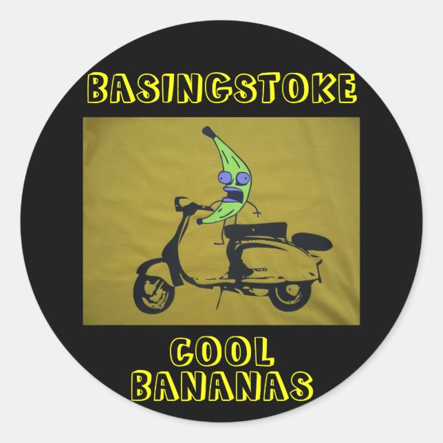 STICKER ROND BANANES COOL DE BASINGSTOKE (Devant)