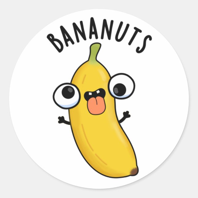 Sticker Rond Bananuts Funky Fou Banana Fruit Pun (Devant)