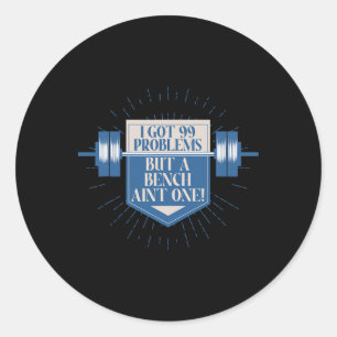 Sticker Rond Banc Bodybuilding Pour Hommes Motivation Powerlift