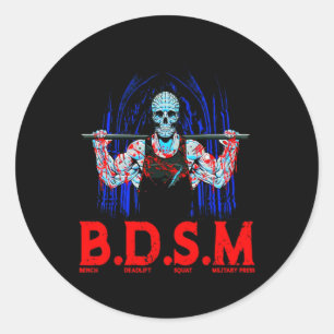 Sticker Rond Banc Deadlift Squat - Exercice de presse militaire
