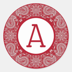Sticker Rond Bandana rouge Personnaliser