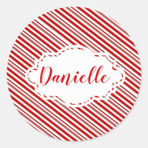 Sticker Rond Bande de bonbons de menthe à la menthe personnalis