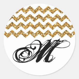 Sticker Rond bande de Chevron de parties scintillantes d'or de