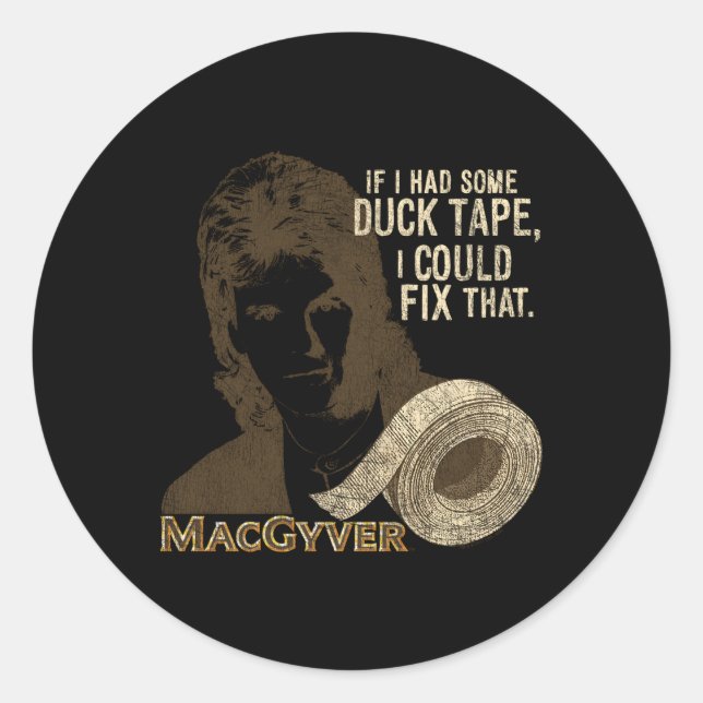 Sticker Rond Bande de découpe Macgyver (Devant)