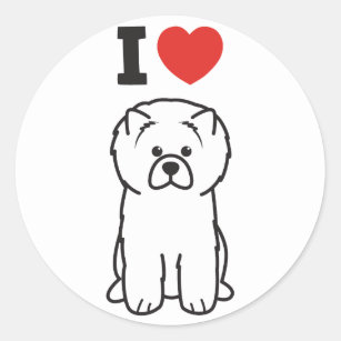 Sticker Rond Bande dessinée de chien de bouffe de bouffe