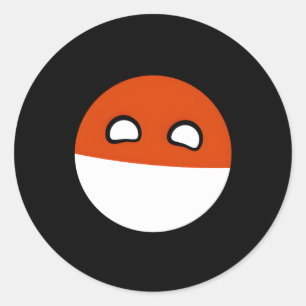 Sticker Rond Bande dessinée de terrain de polandball