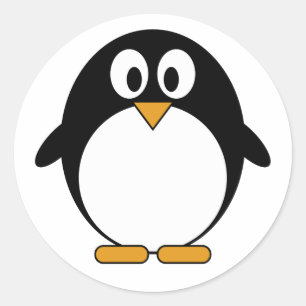 Sticker Rond Bande dessinée mignonne de Kawaii de pingouin