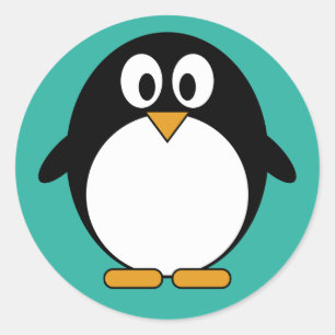 Sticker Rond Bande dessinée mignonne de Kawaii de pingouin