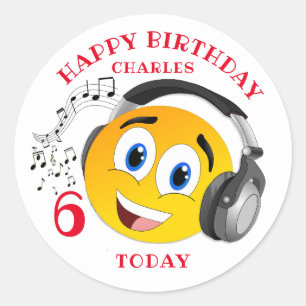 Sticker Rond Bande dessinée personnalisée Emoji Enfants âge Ann