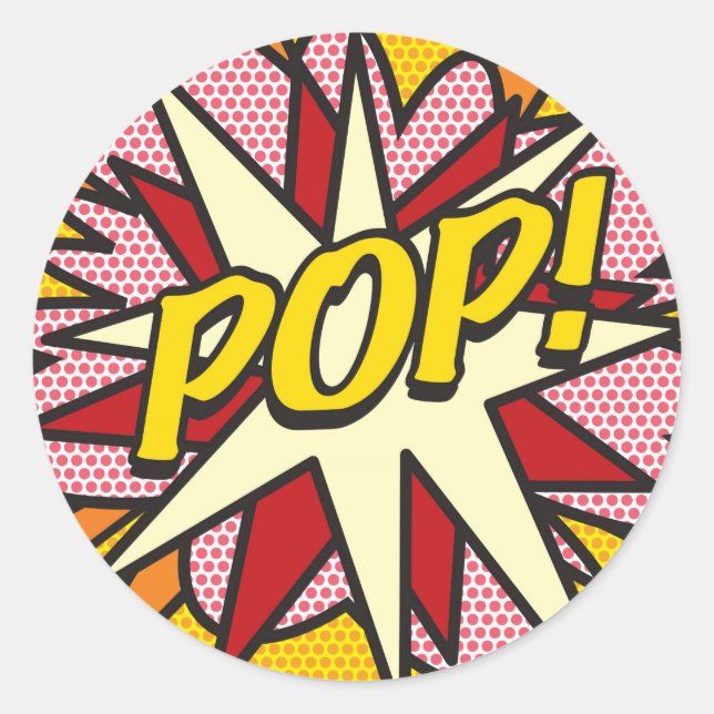 Sticker Rond Bande dessinée POP! (Devant)