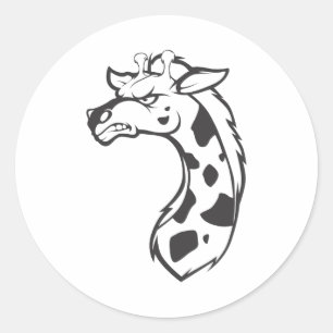 Sticker Rond Bande dessinée sauvage folle fâchée d'ensemble 