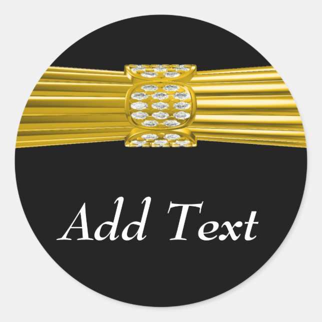 Sticker Rond Bande Gold personnalisable (Devant)