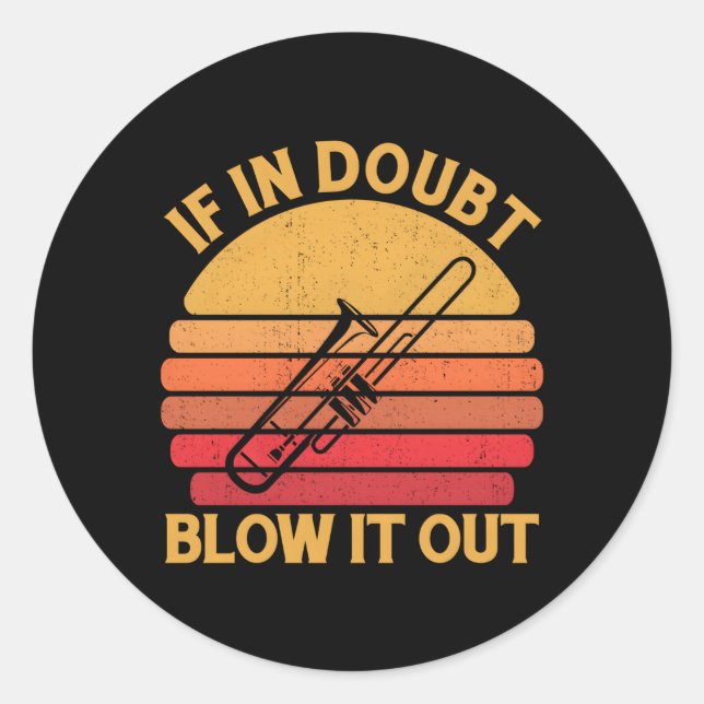 Sticker Rond Bande Marche Trombone Marching Bande Trombone (Devant)