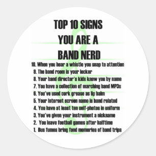 Sticker Rond Bande Nerd Top 10