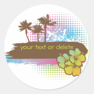 Sticker Rond Bandeau tropical