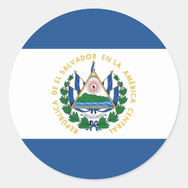 Sticker Rond Bandera de El Salvador (Devant)