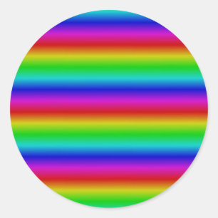 Sticker Rond Bandes arc-en-ciel - Motif