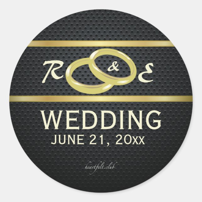 Sticker Rond Bandes d'autocollants en or (Devant)