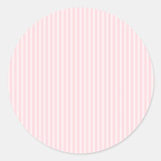Sticker Rond Bandes De Bonbons Rose Pastel.