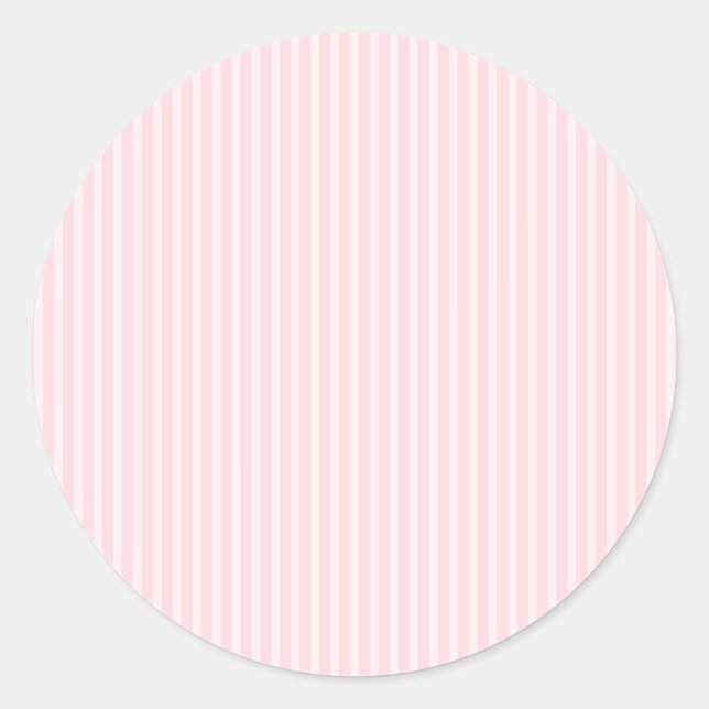 Sticker Rond Bandes De Bonbons Rose Pastel. (Devant)